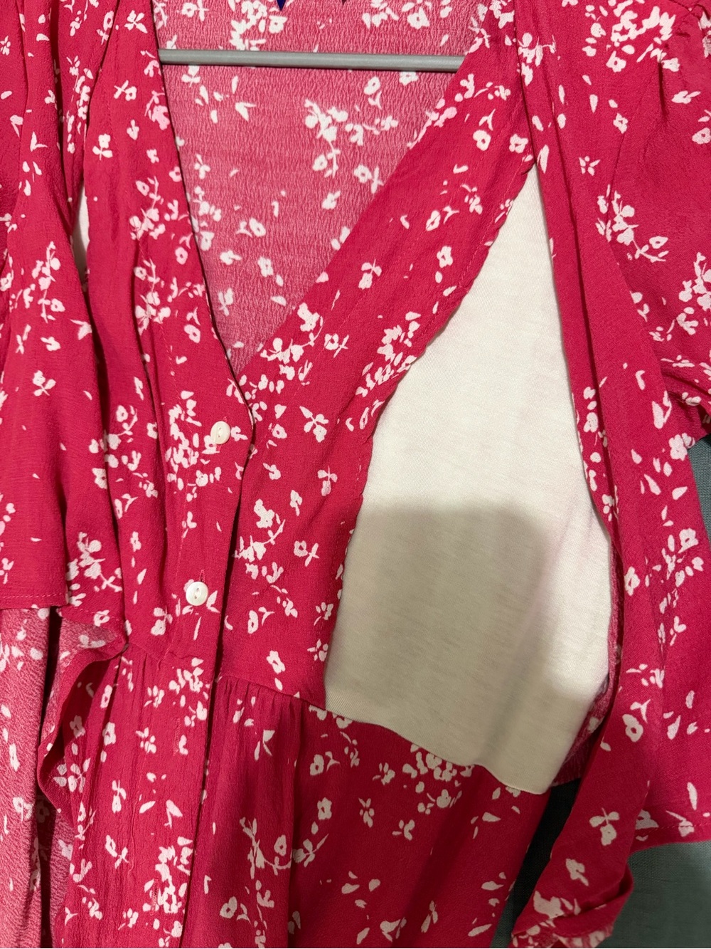 Seraphine Nursing friendly Fuchsia Floral Tie-Front Maxi Dress - Picture 4 of 5